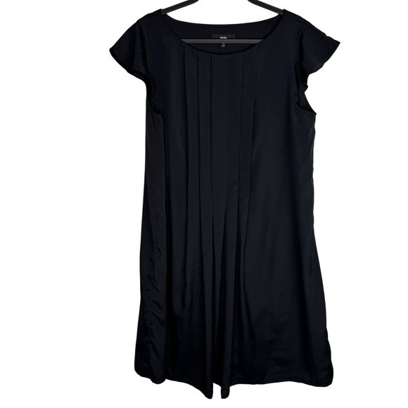 Black Pleated Dress With Cap Sleeves By Mossimo Women's XL Goth Whimsigoth - Picture 1 of 9